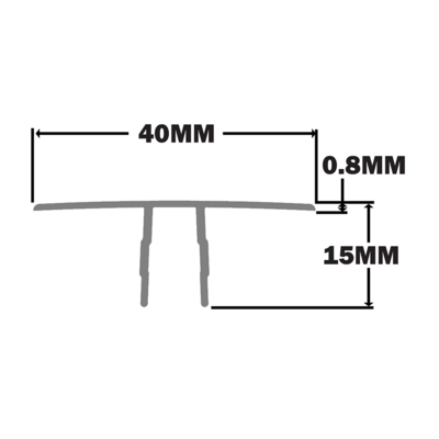 61-090-2 MODULAR SOLUTIONS PVC COVER PROFILE YELLOW 40MM, 8 FOOT LENGTH